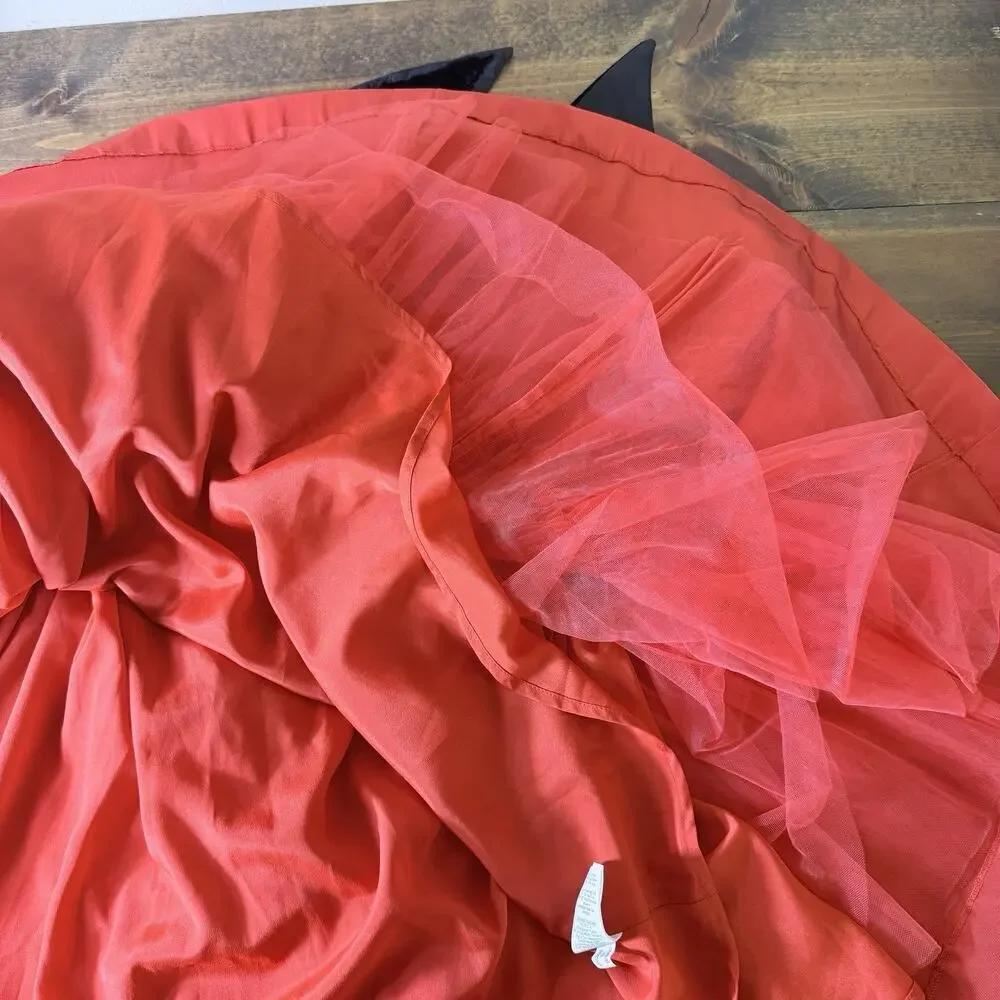 J. Crew Red Spaghetti Strap Pleated Cocktail Taffeta Dress Size 6 Fit & Flare
